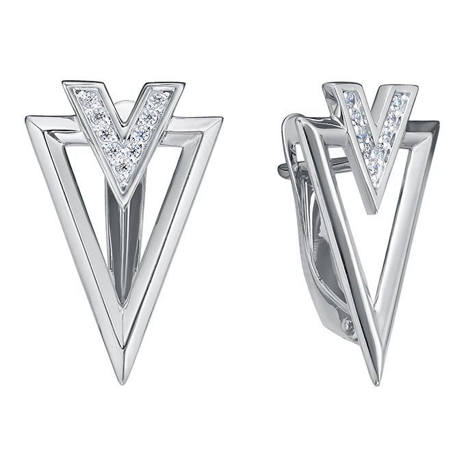 

Серьги из белого золота с фианитом Delta B1202749-d, B1202749-d