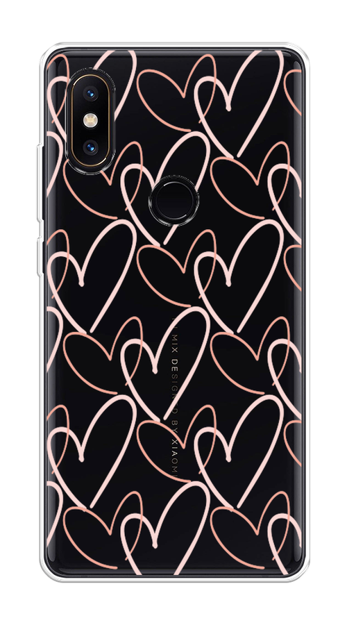 

Чехол на Xiaomi Mi Mix 2S "Узор из сердечек", Розовый;бежевый, 33450-6