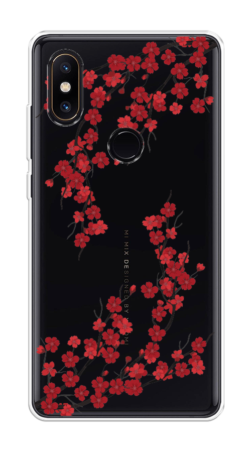 

Чехол на Xiaomi Mi Mix 2S "Красная сакура", Красный;черный, 33450-2