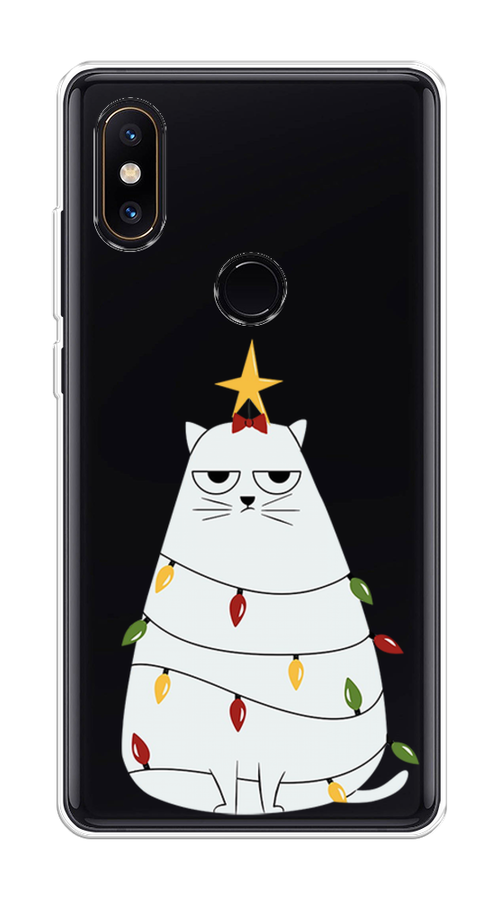 

Чехол на Xiaomi Mi Mix 2S "Котик в гирлянде", Белый;красный;желтый, 33450-1