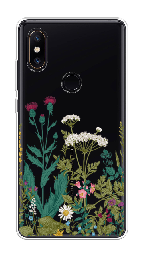 

Чехол на Xiaomi Mi Mix 2S "Дикие полевые цветы", Зеленый;розовый;белый, 33450-2