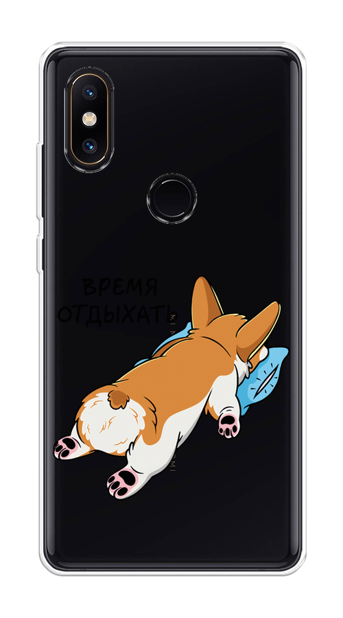 

Чехол на Xiaomi Mi Mix 2S "Корги отдыхает", Черный;коричневый;голубой, 33450-1