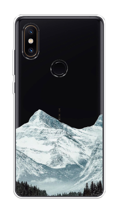 

Чехол на Xiaomi Mi Mix 2S "Горы арт 1", Белый;зеленый, 33450-2