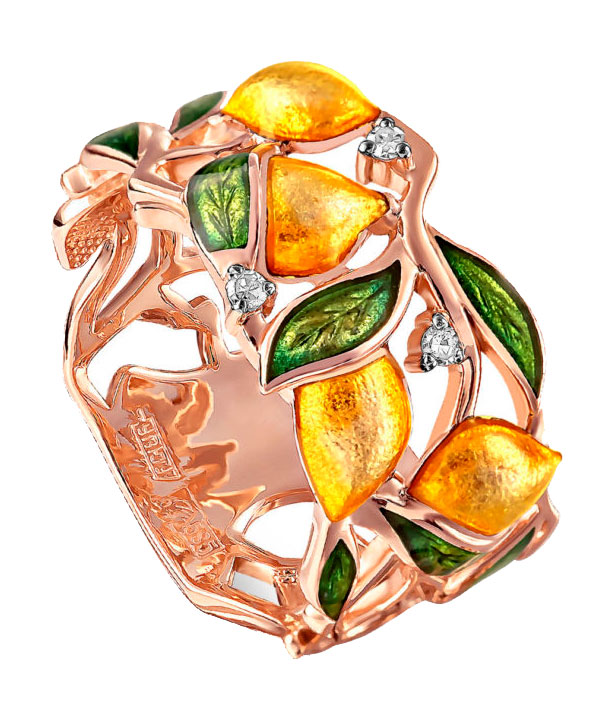 

Кольцо из красного золота с эмалью, бриллиантами р. 18,5 Kabarovsky 11-01110-1001_18-5, 11-01110-1001_18-5