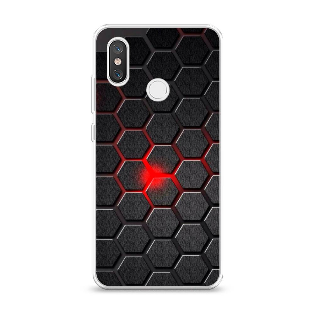 

Чехол на Xiaomi Mi 8 "Соты красные", Красный;черный;серый, 33550-3