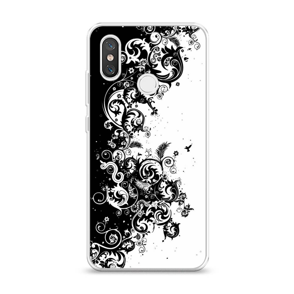 

Чехол на Xiaomi Mi 8 "Черно белый узор", Белый;черный;серый, 33550-3