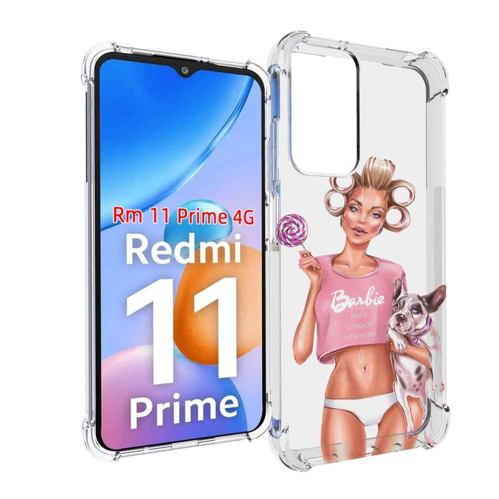Чехол MyPads Барби-с-собачкой женский для Xiaomi Redmi 11 Prime 4G