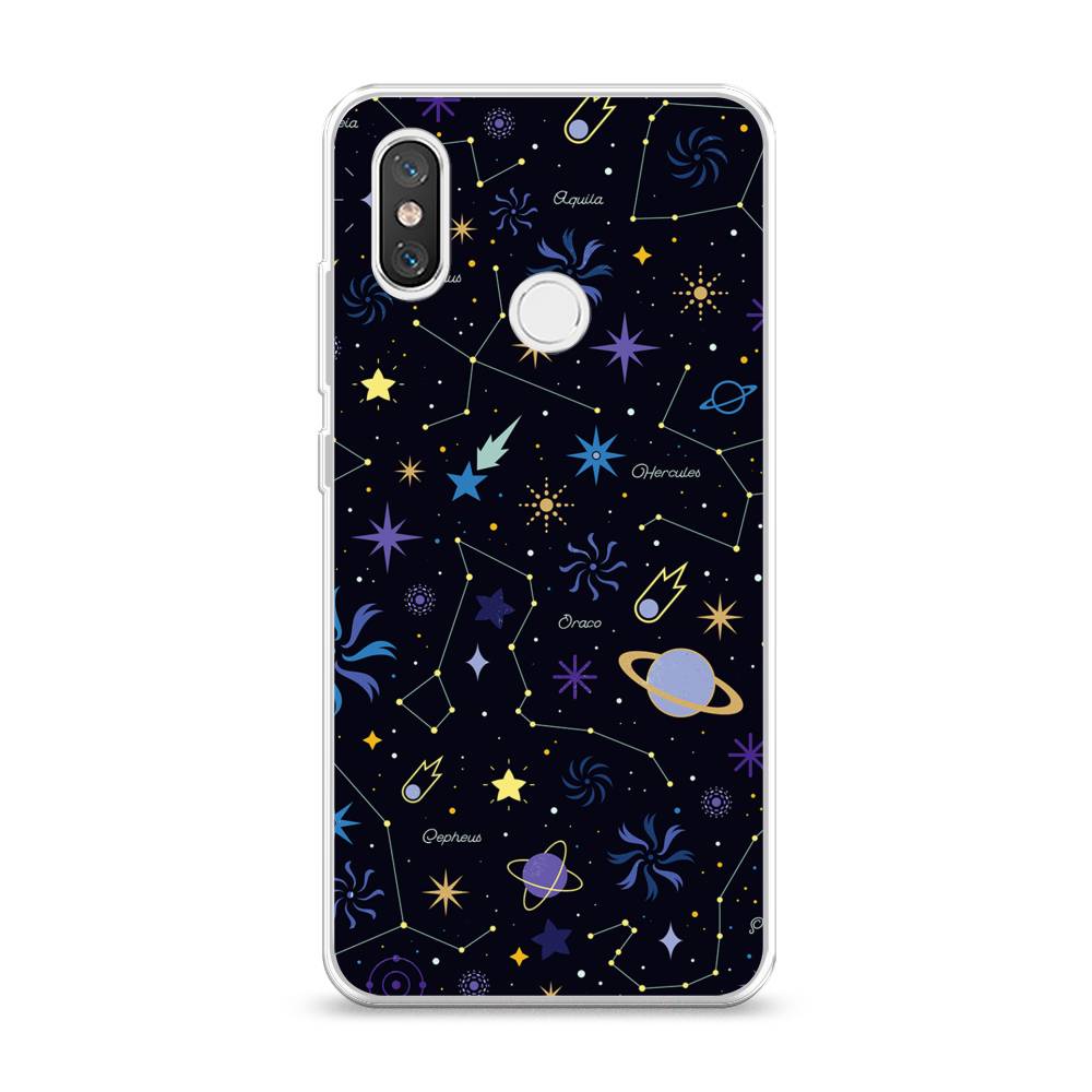 

Чехол на Xiaomi Mi 8 "Цветной космос", Желтый, 33550-2