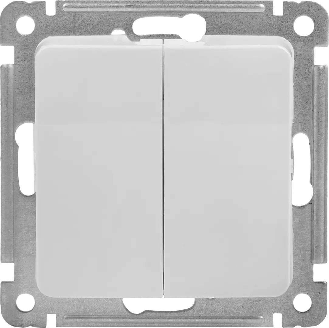 фото Выключатель встраиваемый hegel мастер 2 клавиши цвет белый