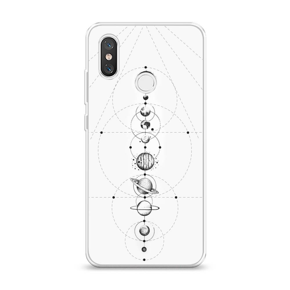 

Чехол на Xiaomi Mi 8 "Парад планет", Серый, 33550-2