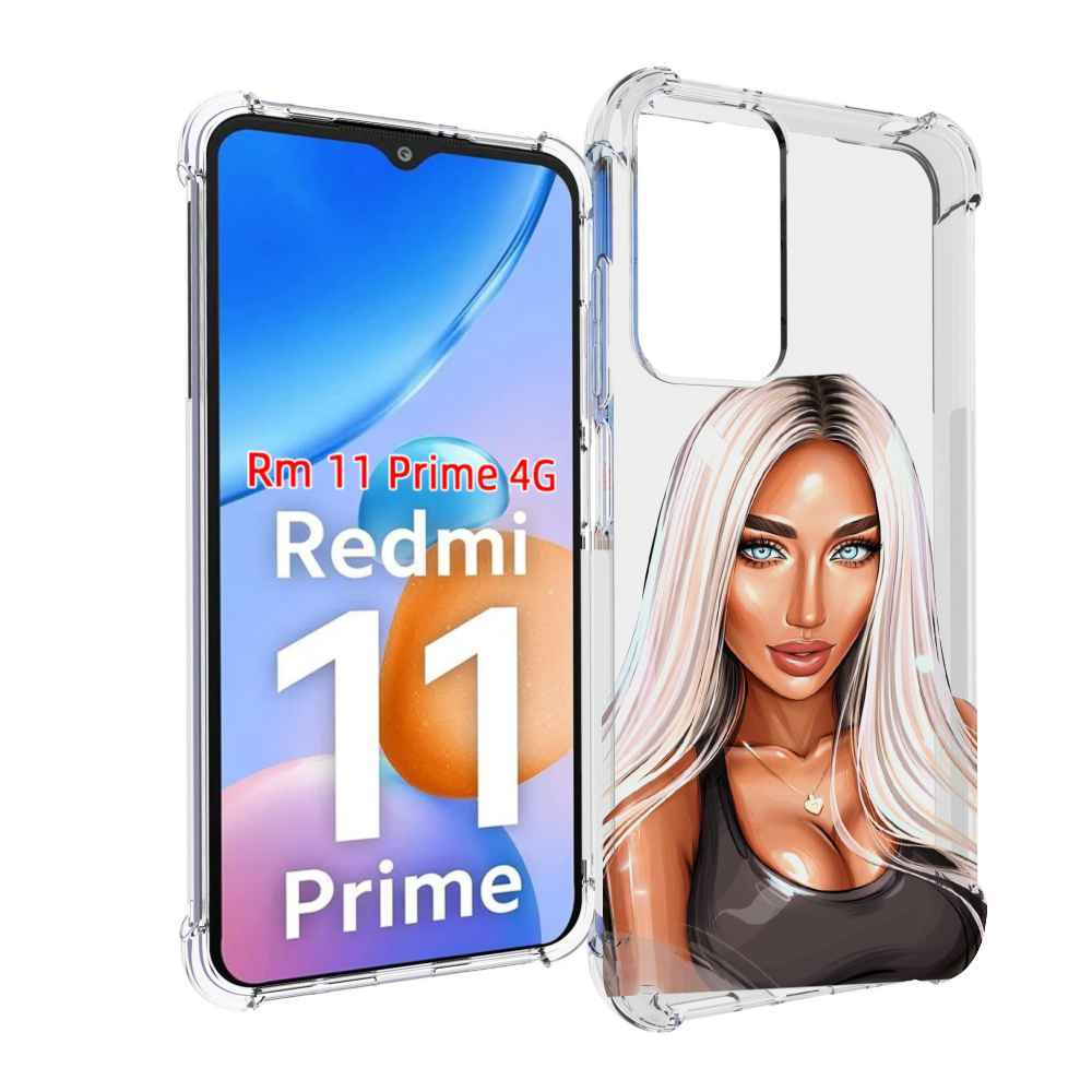 

Чехол MyPads Блондинка женский для Xiaomi Redmi 11 Prime 4G, Прозрачный, Tocco