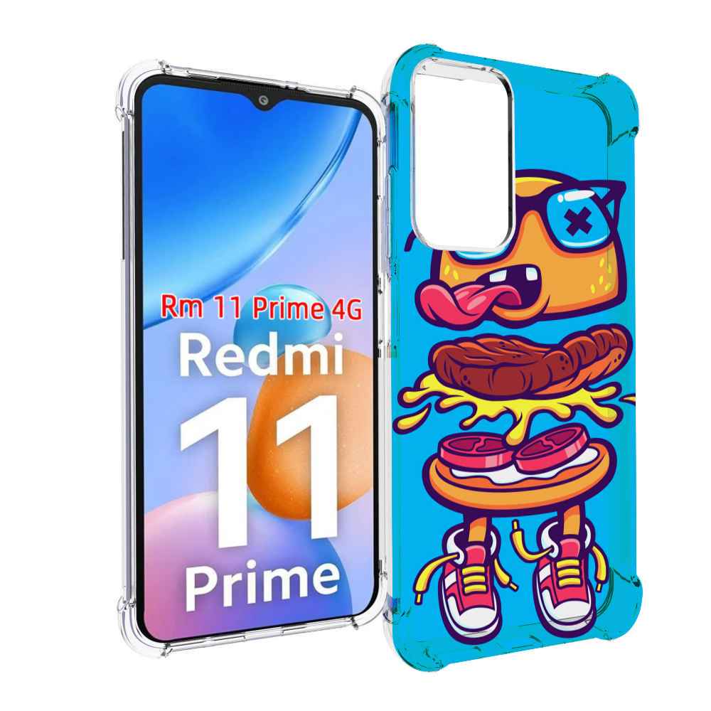 

Чехол MyPads Бургер с очками для Xiaomi Redmi 11 Prime 4G, Прозрачный, Tocco