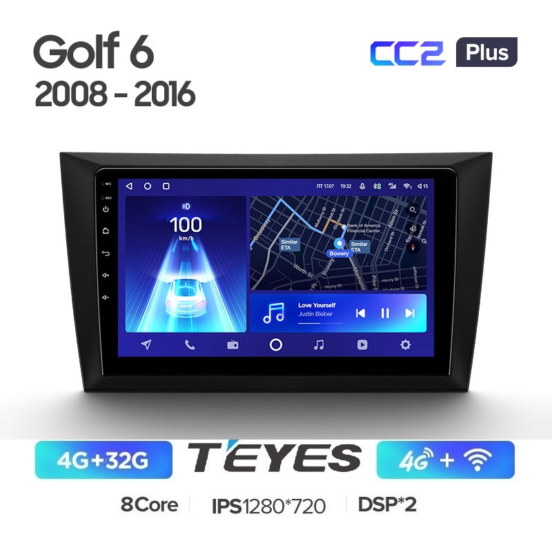 Автомобильная магнитола Teyes CC2 Plus 4/32Гб Volkswagen Golf 6 2008-2016 ANDROID 10