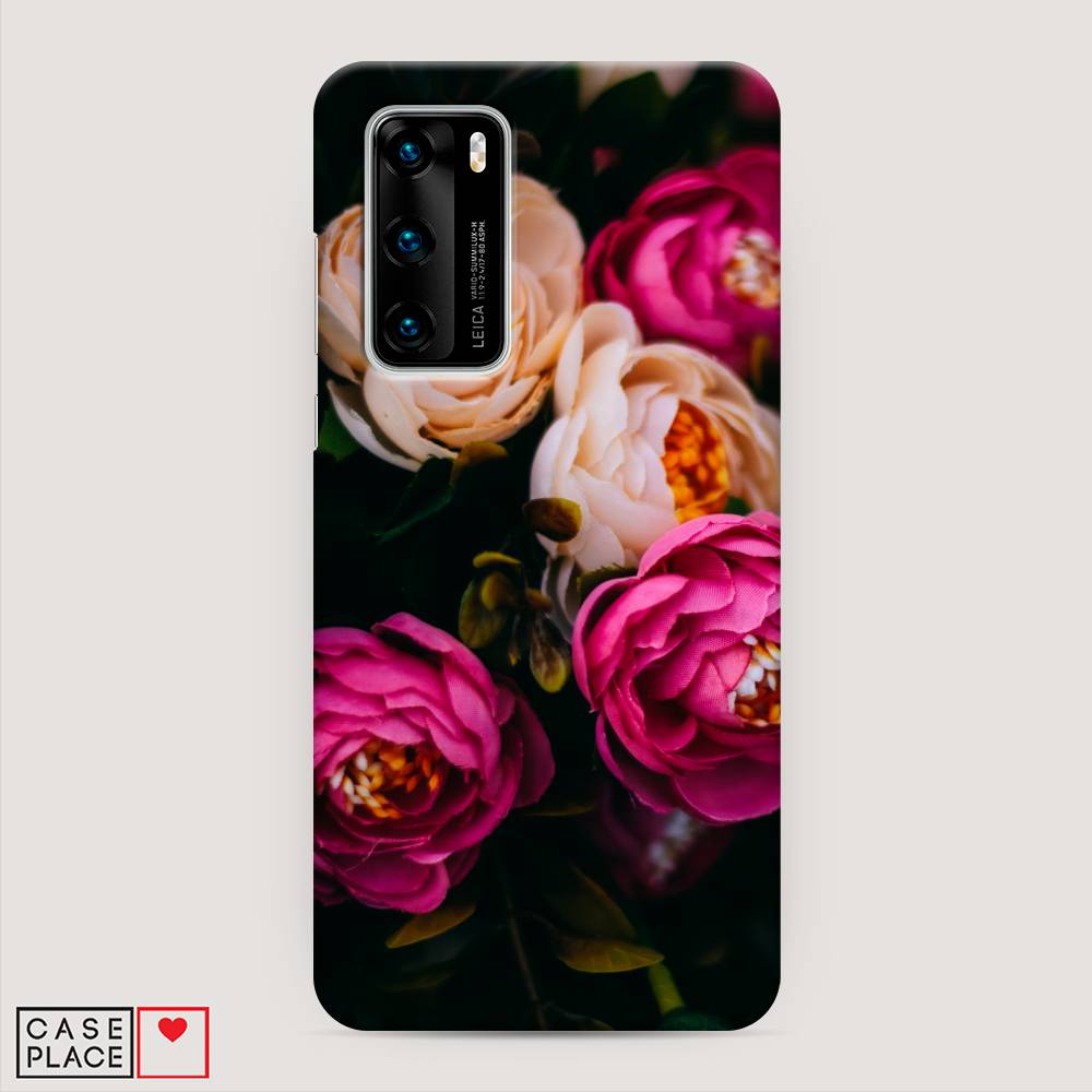 

Чехол Awog "Розовые пионы на черном" для Huawei P40