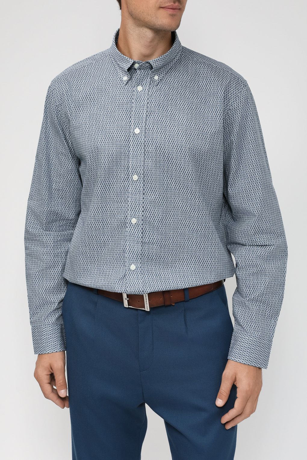 

Рубашка мужская Esprit Casual 073EO2F305 синяя XL, Синий, 073EO2F305