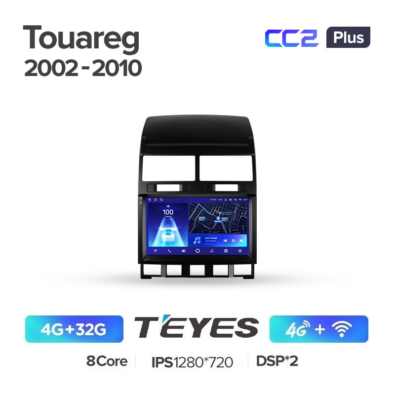 Автомобильная магнитола Teyes CC2 Plus 4/32Гб Volkswagen Touareg 1 GP 2002-2010 ANDROID 10