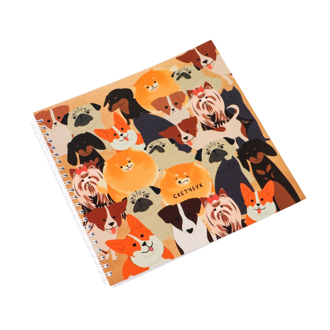 

Скетчбук на гребне «Собаки», 20х20см, 40 листов