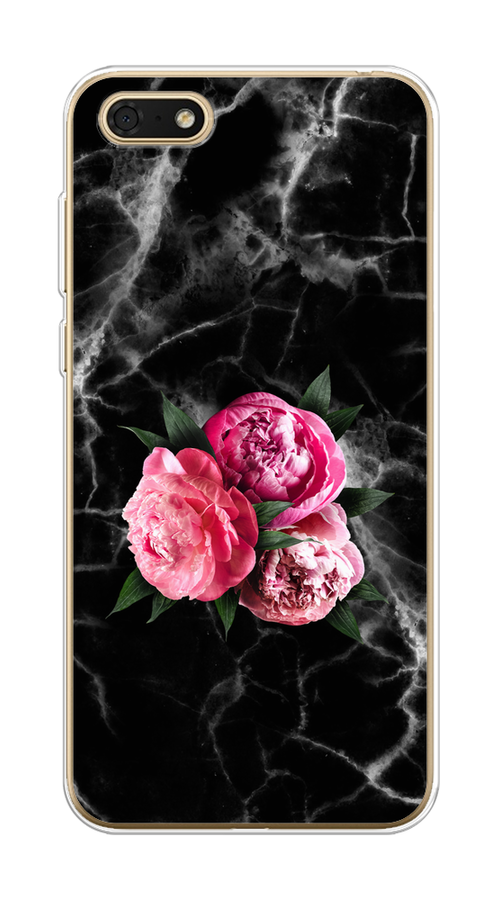 

Чехол на Honor 7A/7A Prime/Y5 Prime 2018/Y5 2018 "Букет на черном мраморе", Черный;серый;розовый;зеленый;белый, 65950-1