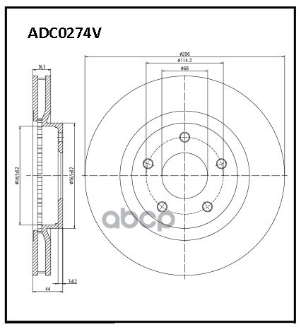 

Диск Тормозной ALLIED NIPPON ADC0274V