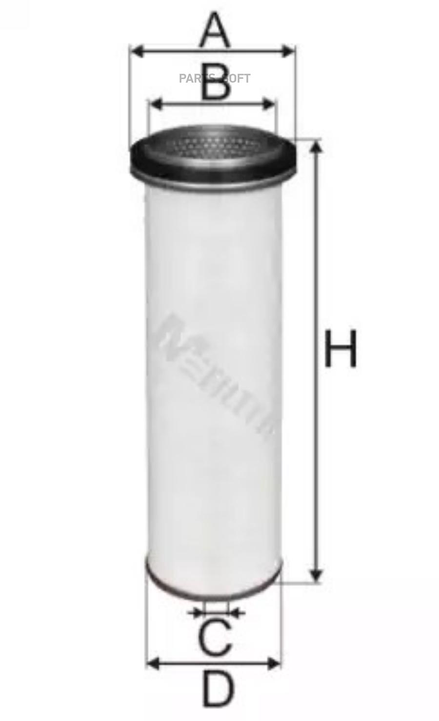 

M-Filter A898/1 A898/1 Фильтр Воздушный Вставка H390 D125 D105 \Valtra/Valmet Tractor