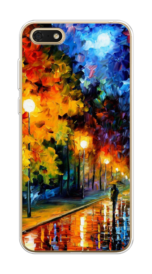 

Чехол на Honor 7A/7A Prime/Y5 Prime 2018/Y5 2018 "Безлюдная улочка", Оранжевый;желтый;синий, 65950-1