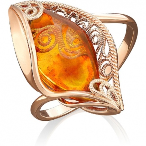 

Кольцо из золота р. 19,5 PLATINA jewelry 01-5057-00-271-1110-46, янтарь, 01-5057-00-271-1110-46