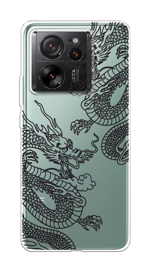 

Чехол на Xiaomi 13T Pro Про "Два китайских дракона", Серый;черный, 319950-1