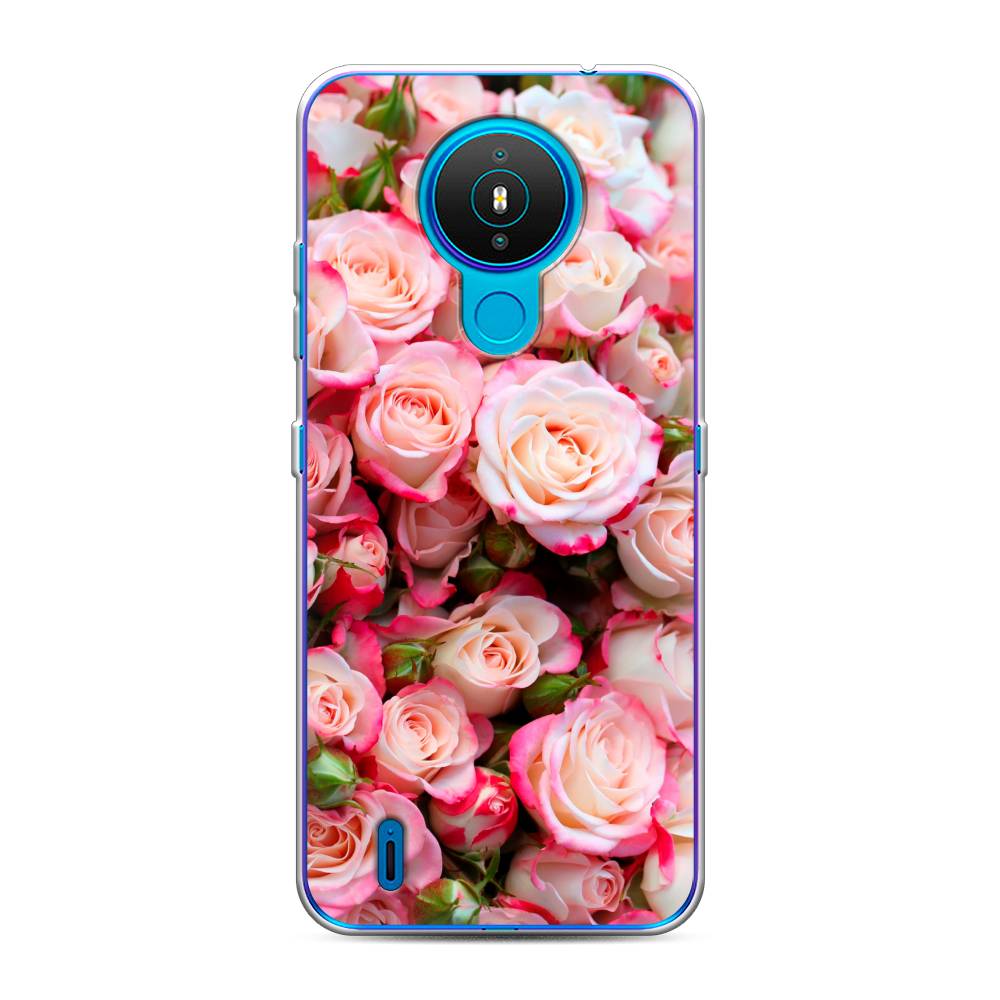 

Чехол на Nokia 1.4 "Много роз", Розовый, 124550-2