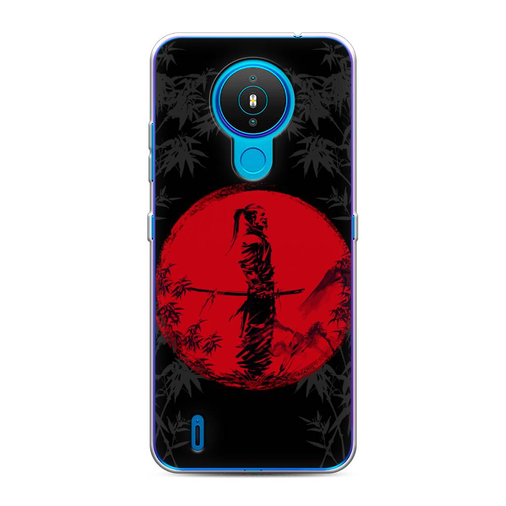 

Чехол на Nokia 1.4 "Самурай на красном фоне", Черный;красный;серый, 124550-4