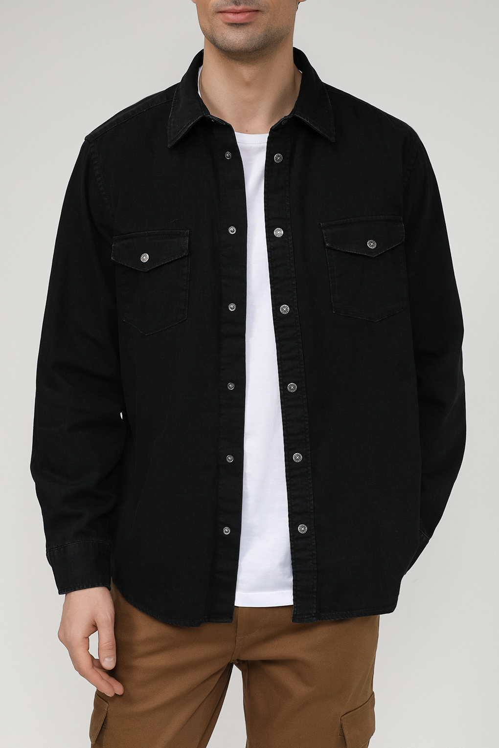 

Рубашка мужская Esprit Casual 993EE2F314 черная XL, Черный, 993EE2F314
