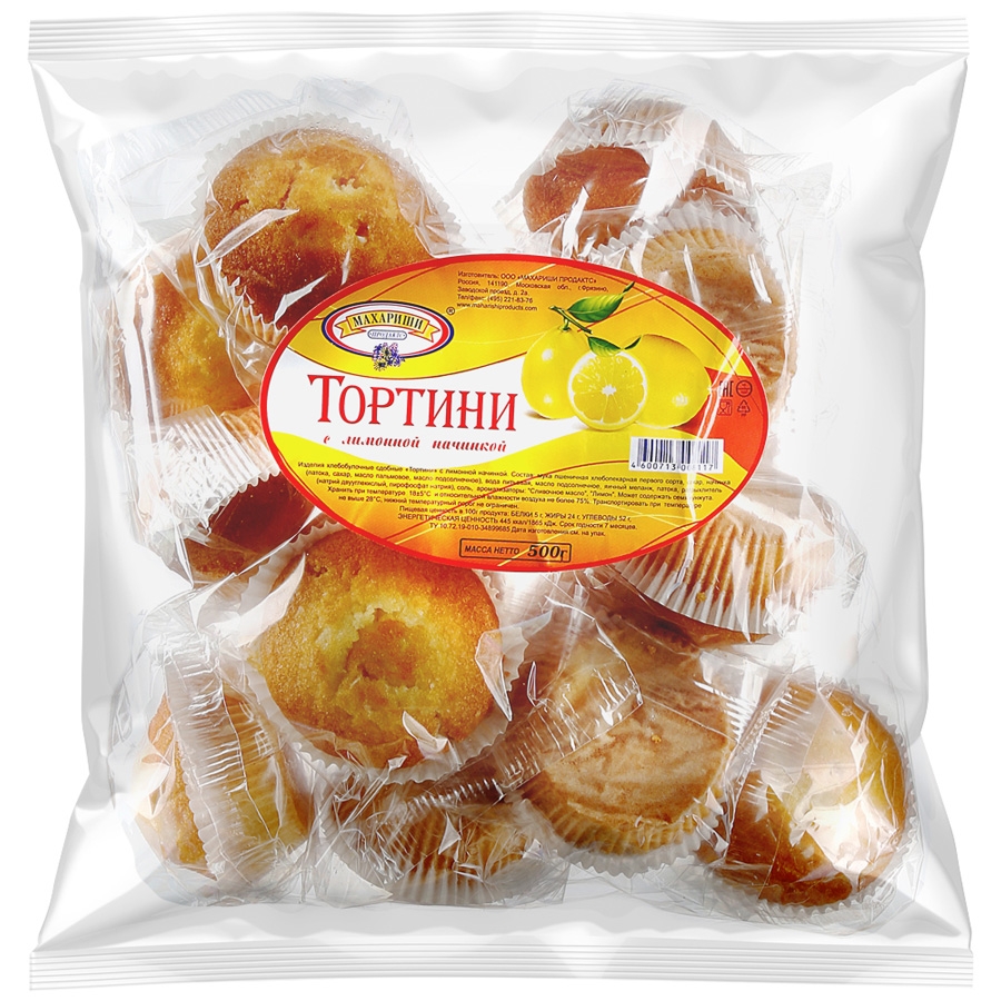 

Кексы Тортини Махариши с лимнной начинкой 500 г