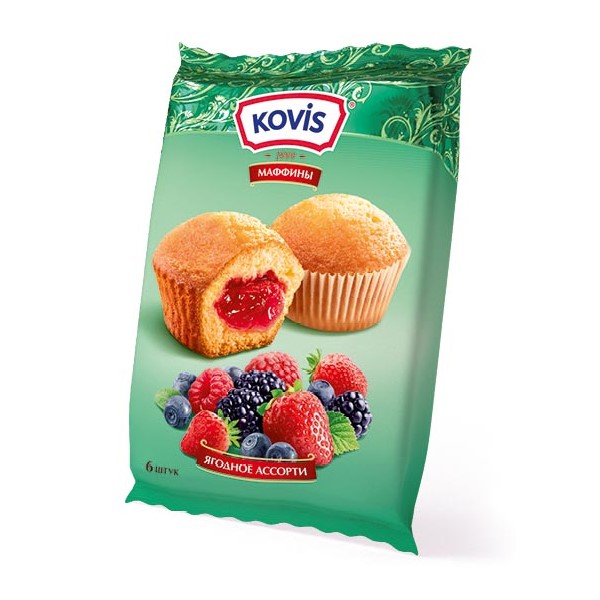 

Мини-маффины Kovis Ягодное ассорти 200 г