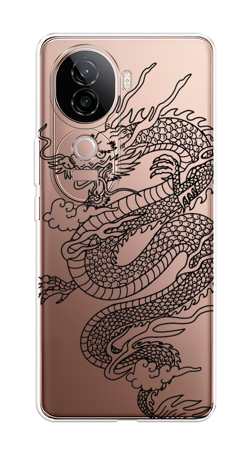 

Чехол на Vivo V40e Большой китайский дракон, Черный;серый, 2611950-1