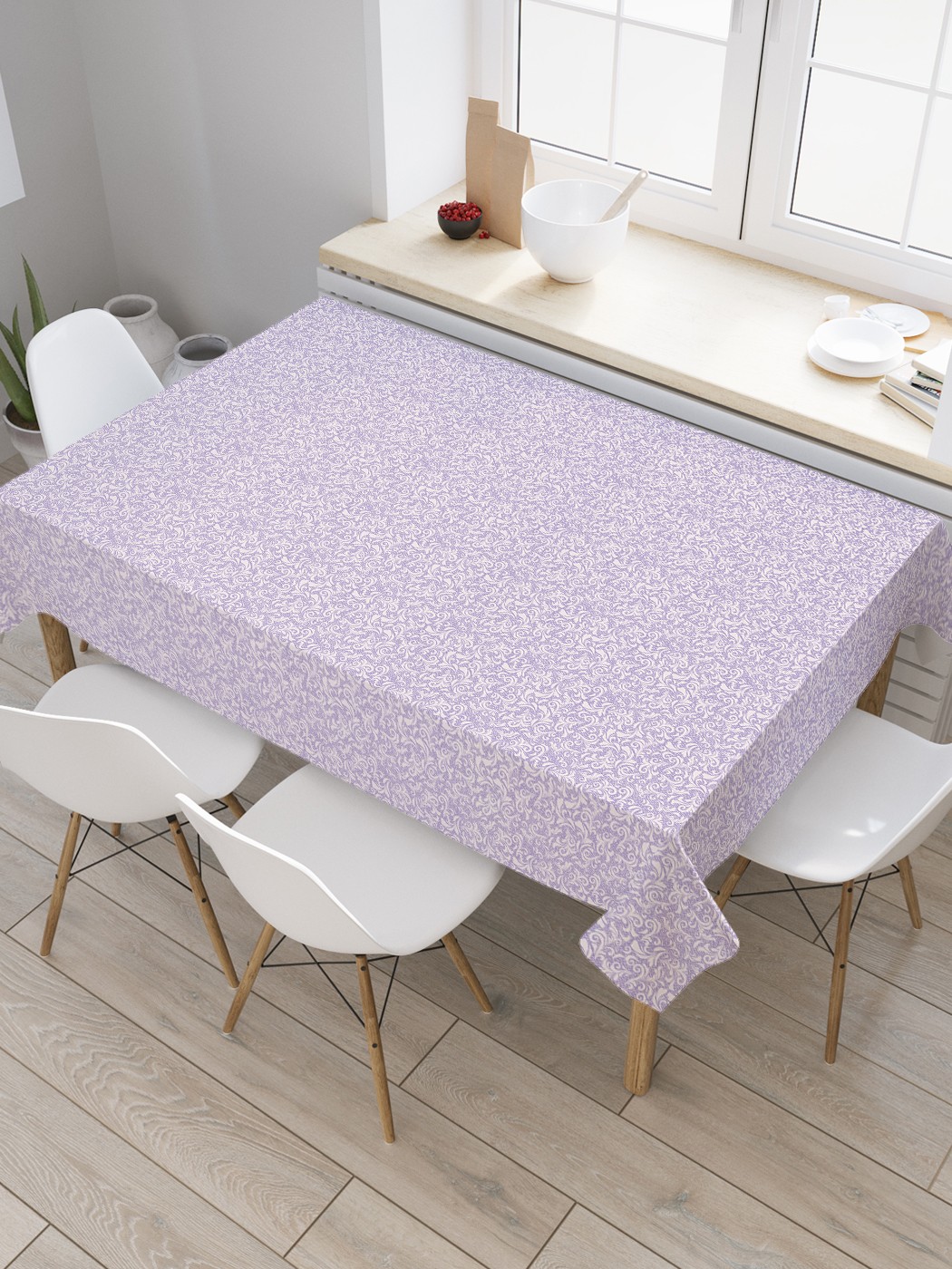 

Скатерть прямоугольная JoyArty "Флористический декоратив" из оксфорда, 180x145 см, Фиолетовый, Флористический декоратив