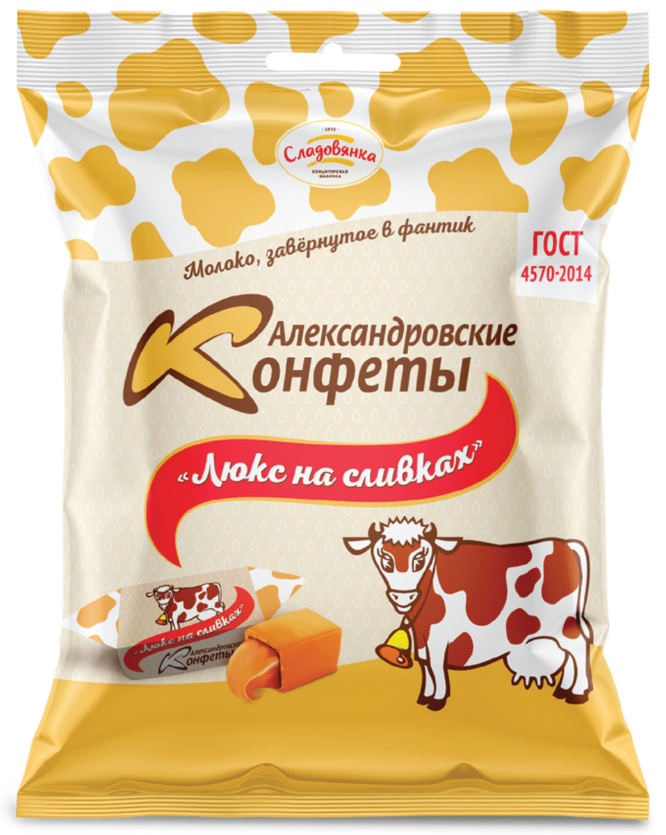 

Конфеты Александровские Коровка Люкс на сливках 1 кг