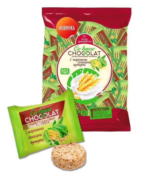 

Конфеты Co barre de Chocolat мультизлаковые в белом шоколаде с кунжутом 1 кг
