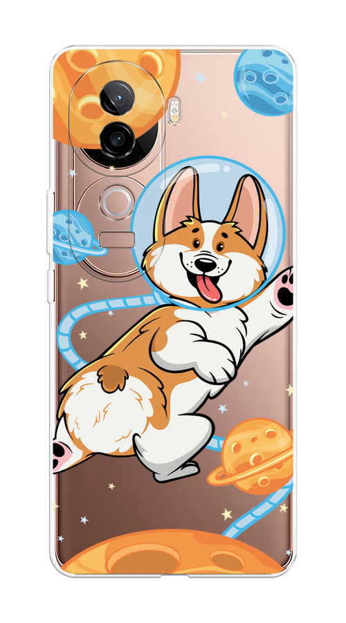 

Чехол на Vivo V40e Корги-космонавт, Голубой;бежевый;белый, 2611950-1