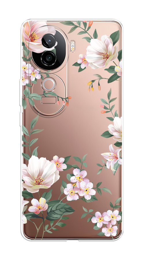 

Чехол на Vivo V40e Beautiful white flowers, Бежевый;зеленый, 2611950-1