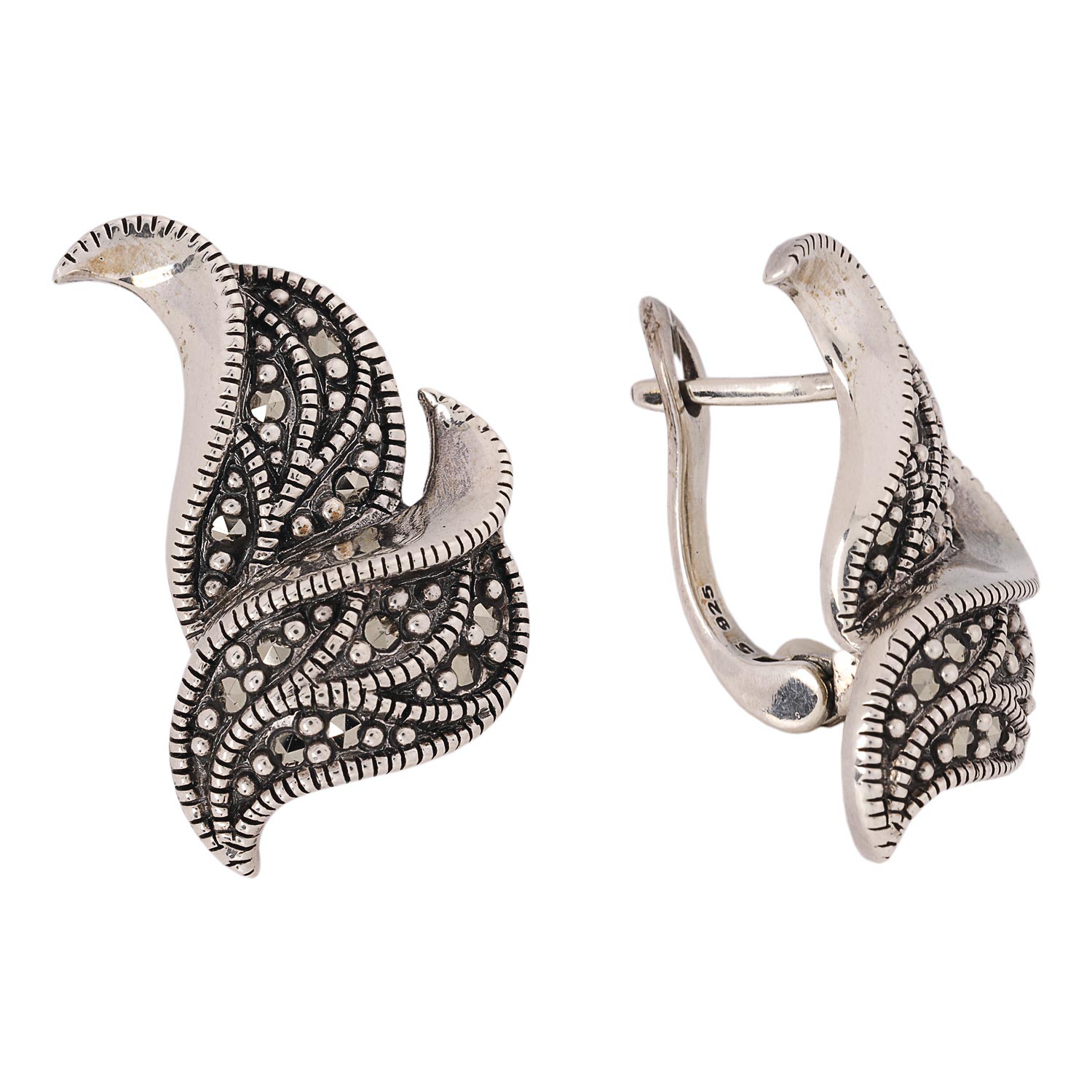 

Серьги из серебра с Swarovski/марказитом Марказит HE155-mr, HE155-mr