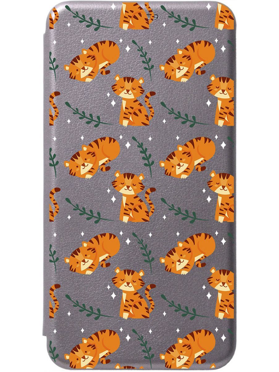 

Чехол-книжка на Samsung Galaxy A14 с 3D принтом "Tigers" серый, Серый;бежевый, 158814