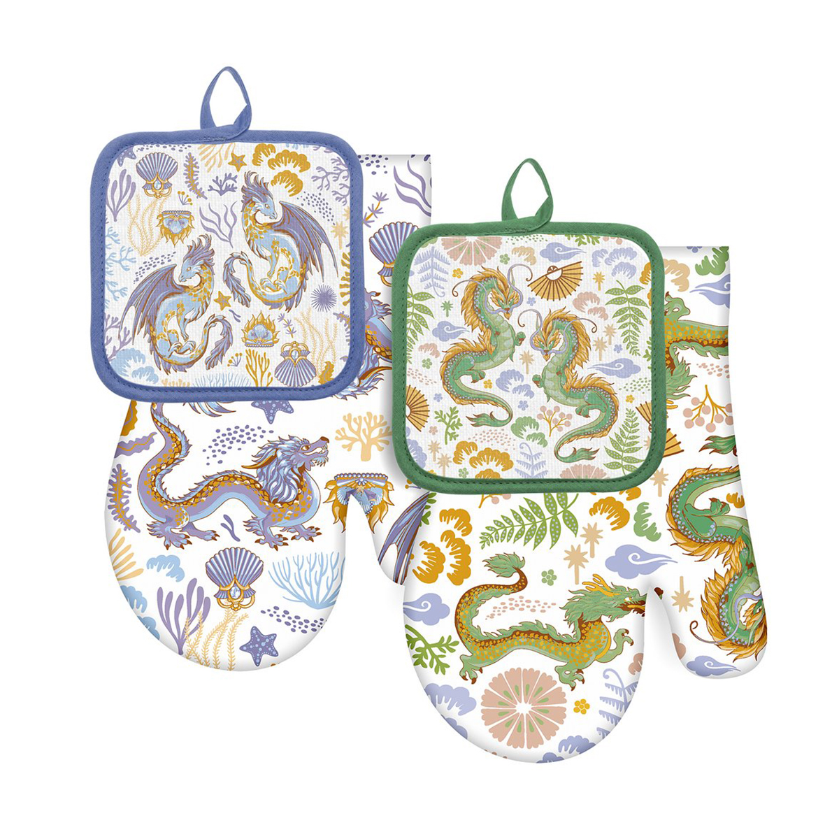 

Набор Дзен Дракон 16 х 16 см 17 х 27 см хлопок в ассортименте (цвет и дизайн по наличию), Бежевый