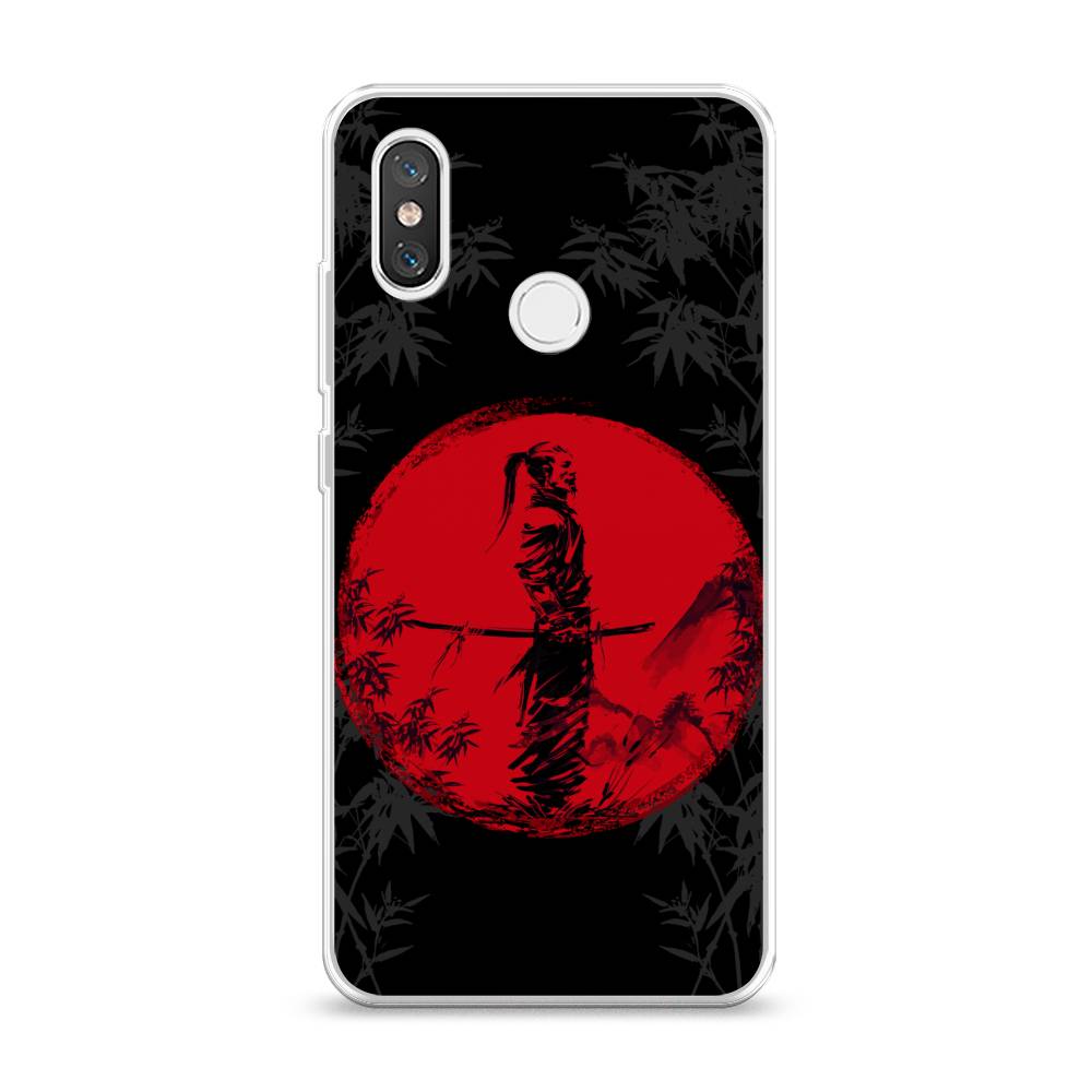

Чехол на Xiaomi Mi 8 "Самурай на красном фоне", Черный;красный;серый, 33550-4