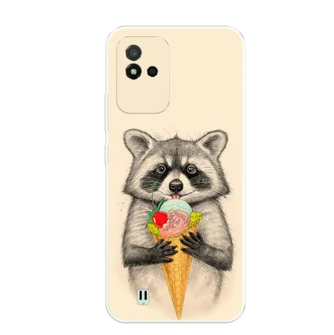 

Чехол Awog на Realme Narzo 50i Prime "Енот с мороженым", Разноцветный, 2510650-10