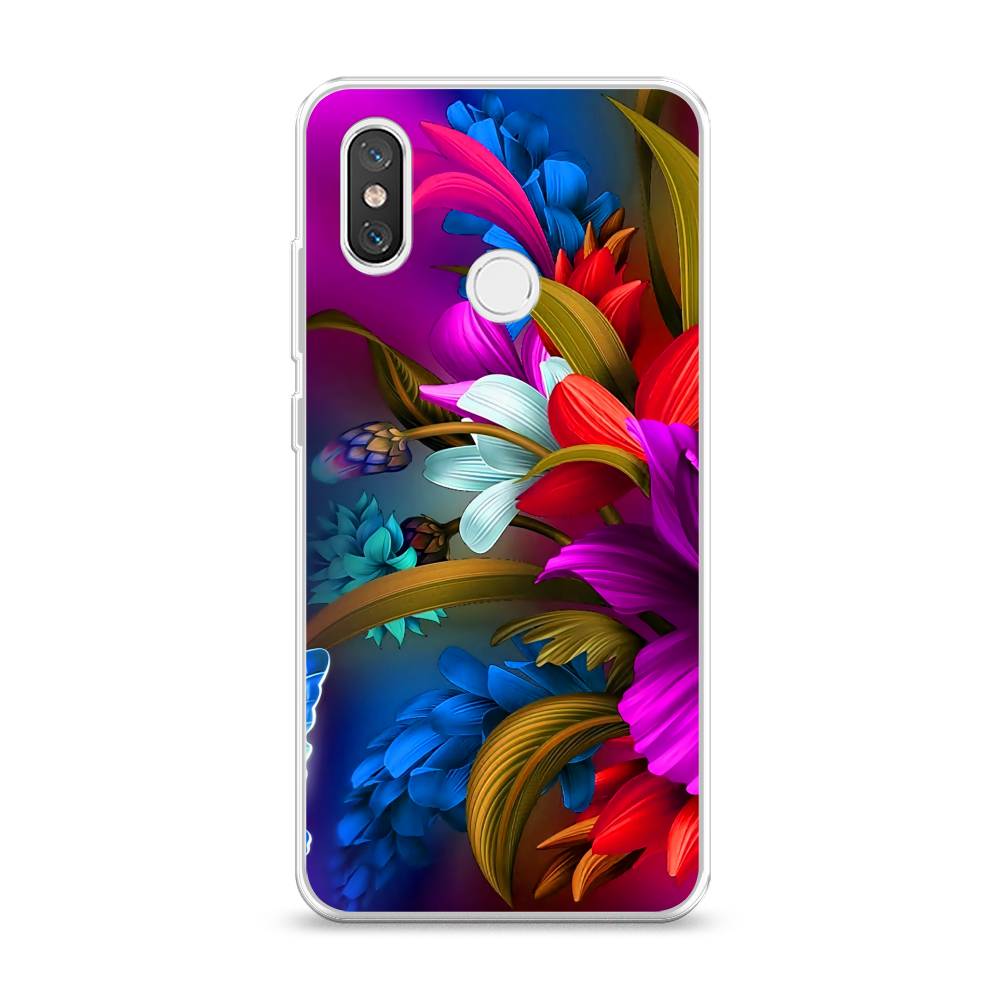 

Чехол на Xiaomi Mi 8 "Фантастические цветы", Фиолетовый;красный;синий, 33550-2