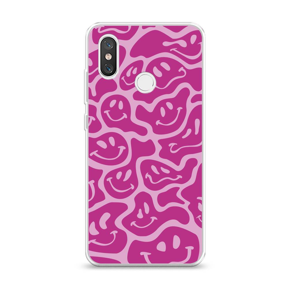 

Чехол на Xiaomi Mi 8 "Расплывчатые смайлики розовые", Фиолетовый, 33550-6