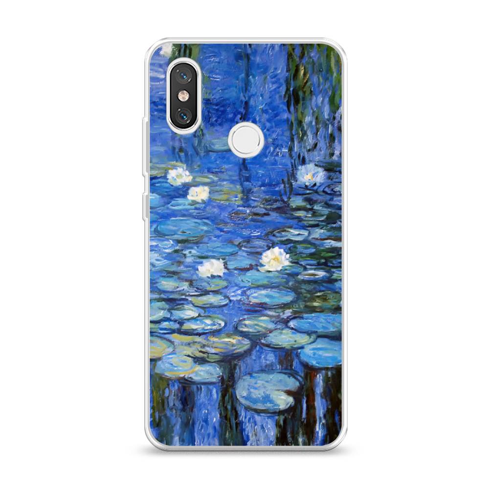 

Чехол на Xiaomi Mi 8 "Нарисованный пруд", Синий;зеленый, 33550-4