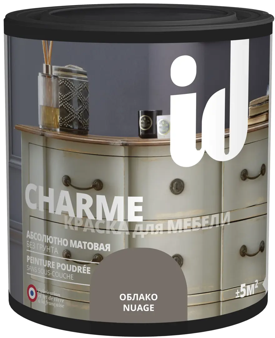 

Краска для мебели ID Charme цвет облако 0.5 л, Белый