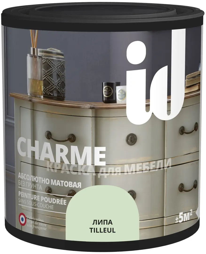 

Краска для мебели ID Charme цвет липа 0.5 л, Зеленый