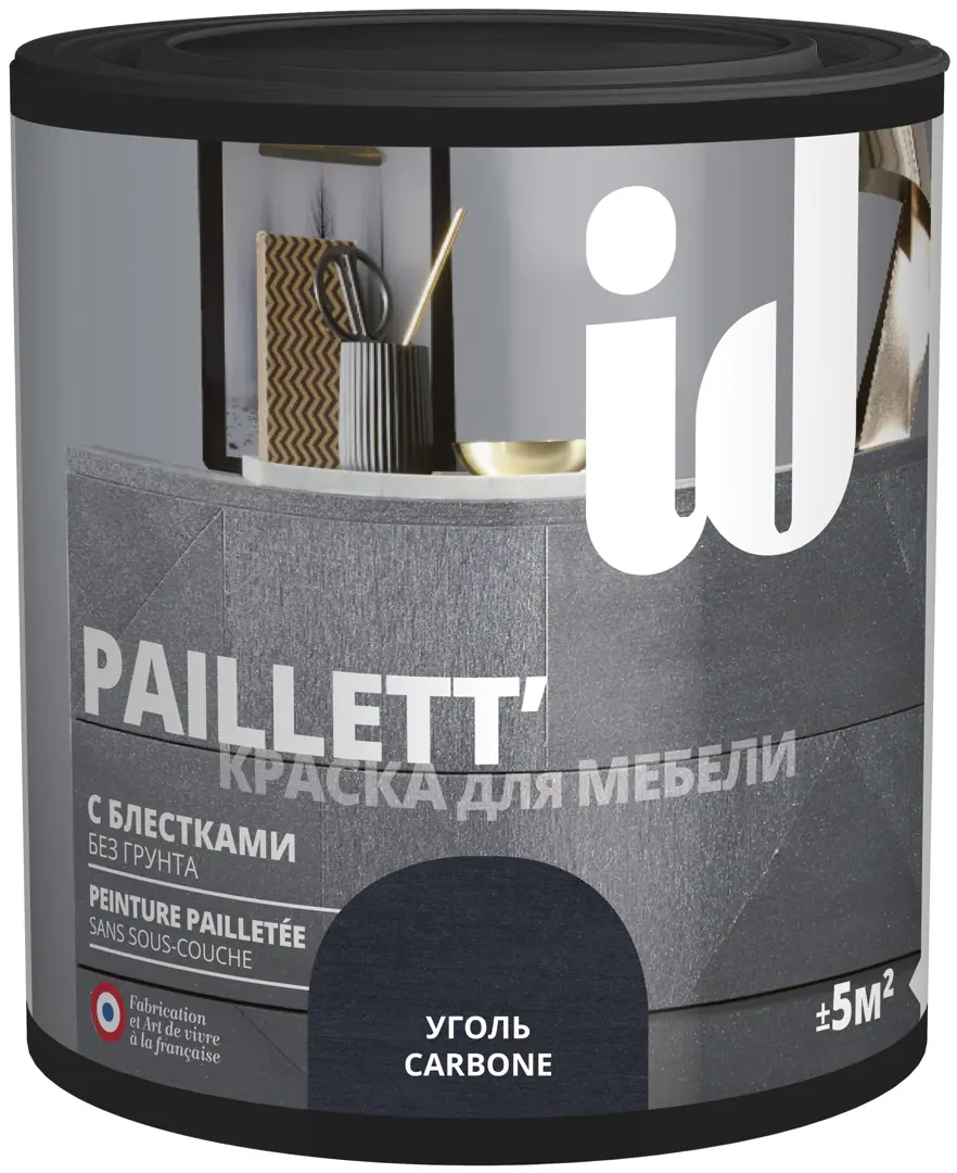 Краска для мебели ID Paillett цвет уголь 0.5 л