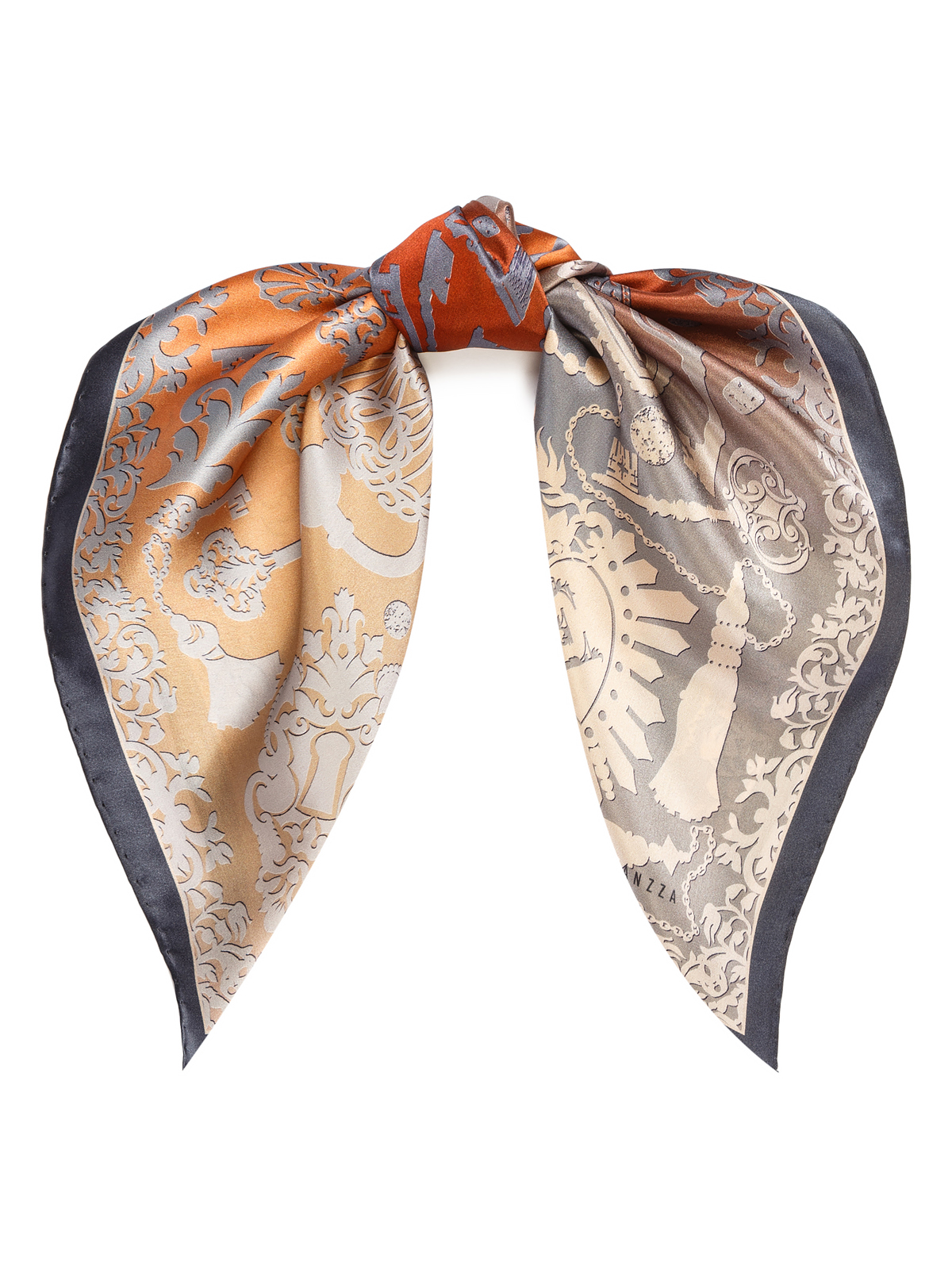 

Шейный платок женский Eleganzza SS03-8276 оранжевый, 53х53 см, SS03-8276